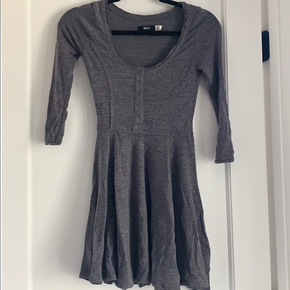 Grey 3/4 sleeve mini dress